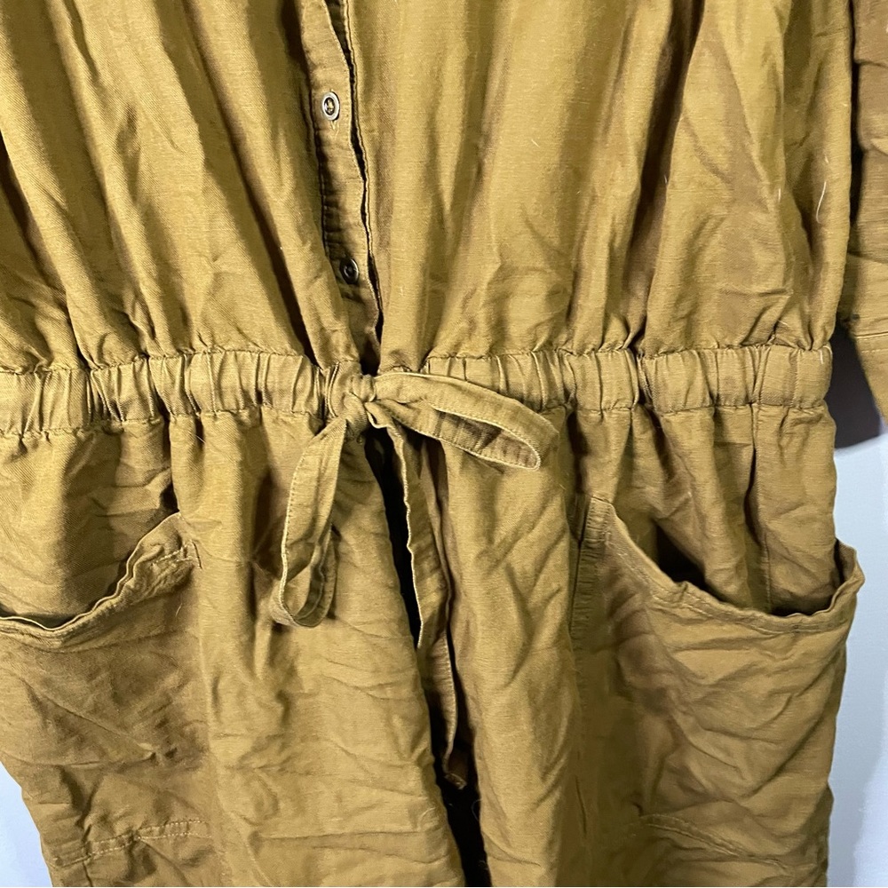Old Navy Long Sleeve Utility Style Romper Moss Green V Neck Button Front XL Tall - Picture 6 of 9